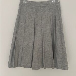 Gray Knee-Length A-Line Pleated Skirt for Work